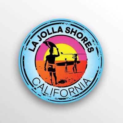 JB Print Magnet La Jolla Shores California Swim Boat Kayak Water Ski Surf Travel Vinyl Decal Sticker Car Waterproof Car Decal Magnetic Bumper Sticker 5"