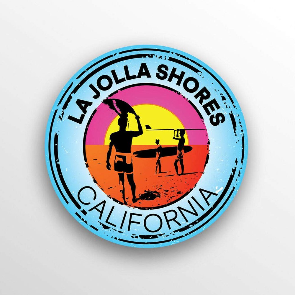 JB Print Magnet La Jolla Shores California Swim Boat Kayak Water Ski Surf Travel Vinyl Decal Sticker Car Waterproof Car Decal Magnetic Bumper Sticker 5"