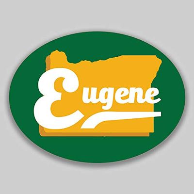 JB Print Magnet Eugene Oregon Oval Vinyl City Town College University Vinyl Decal Sticker Car Waterproof Car Decal Magnetic Bumper Sticker 5"