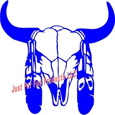 6 x 5.5 Buffalo Bull Skull with Feathers Vinyl Die Cut Decal Bumper Sticker, Native American, Windows, Cars, Trucks, laptops, etc