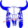 6 x 5.5 Buffalo Bull Skull with Feathers Vinyl Die Cut Decal Bumper Sticker, Native American, Windows, Cars, Trucks, laptops, etc view 1