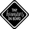 Minglewood Trading Burgundy - Tiny Humans on Board 4" x 4" Vinyl Decal Sticker -Baby Infant Toddler Car Sign- 20 Color Options view 1