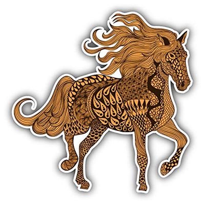 JJH Inc Magnet Horse Zentangle Pattern Flexible Vinyl Magnet Waterproof Car Magnetic Bumper Sticker 5"