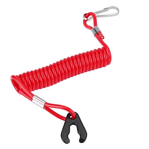 Emivery 2pcs Universal Safety Boat Outboard Engine Ignition Emergency Kill Stop Switch Key Lanyard Rope Clip Hook (Red)