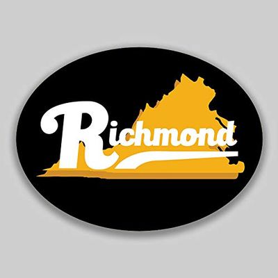 JB Print Magnet Richmond Virginia Oval Vinyl Black City Town College University Vinyl Decal Sticker Car Waterproof Car Decal Magnetic Bumper Sticker 5"