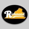 JB Print Magnet Richmond Virginia Oval Vinyl Black City Town College University Vinyl Decal Sticker Car Waterproof Car Decal Magnetic Bumper Sticker 5" view 1