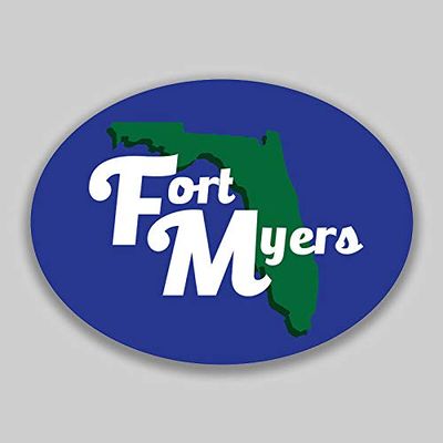 JB Print Magnet Fort Myers Florida Oval Vinyl Town City College University Vinyl Decal Sticker Car Waterproof Car Decal Magnetic Bumper Sticker 5"