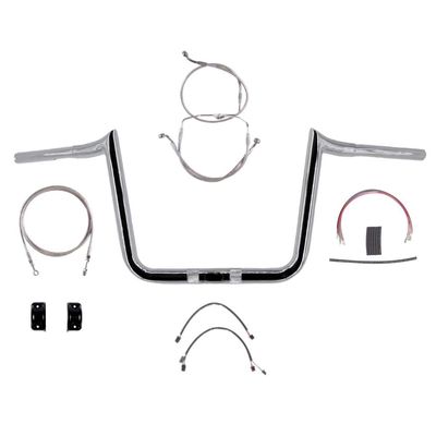 Hill Country Customs 1 1/4" Chrome 13" Hefty Prime Ape Handlebar Kit for 2015-2016 Harley Road Glide models without ABS brakes - BSC-0601-4552-RG15