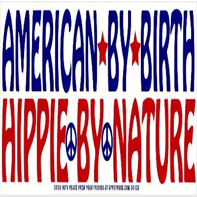 Gypsy Rose American by Birth, Hippie by Nature - Magnetic Bumper Sticker/Decal Magnet (10.5" X 3")