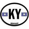 MAGNET 3x5 inch Euro Style Oval KY Kentucky Bumper Sticker (state flag) Magnetic vinyl bumper sticker sticks to any metal fridge, car, signs view 1