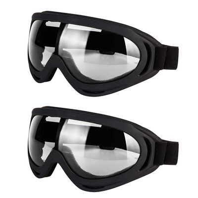 LJDJ Motorcycle Goggles - Glasses Set of 2 - Dirt Bike ATV Motocross Anti-UV Adjustable Riding Offroad Protective Combat Tactical Military Goggles for Men Women Kids Youth Adult