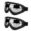LJDJ Motorcycle Goggles - Glasses Set of 2 - Dirt Bike ATV Motocross Anti-UV Adjustable Riding Offroad Protective Combat Tactical Military Goggles for Men Women Kids Youth Adult view 1