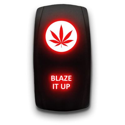 Blaze IT UP - Red - Laser Etched Toggle Switch 20A 12V - Vertical Rocker Switch 5-Pin DPST