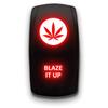 Blaze IT UP - Red - Laser Etched Toggle Switch 20A 12V - Vertical Rocker Switch 5-Pin DPST view 1