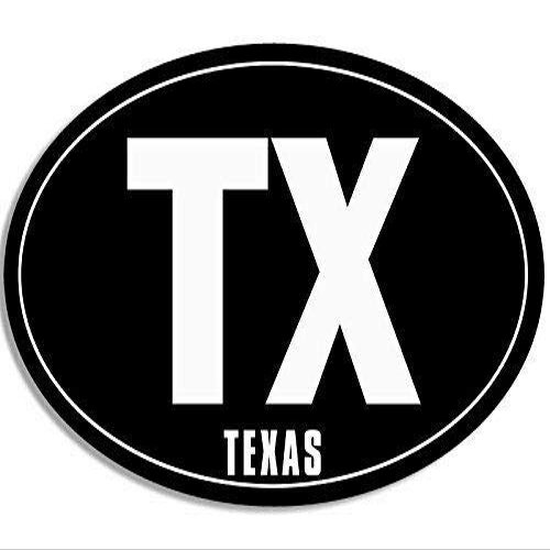 MAGNET 3x5 inch Black Oval TX Texas Sticker (car) Magnetic vinyl bumper sticker sticks to any metal fridge, car, signs