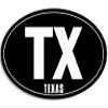 MAGNET 3x5 inch Black Oval TX Texas Sticker (car) Magnetic vinyl bumper sticker sticks to any metal fridge, car, signs view 1
