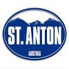 MAGNET 3x5 inch Blue Mountain Oval ST Anton Sticker (Snow ski Skiing Resort) Magnetic vinyl bumper sticker sticks to any metal fridge, car, signs view 1