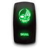 Skull (2) - Green - Laser Etched 5-Pin Double Pole Single Throw Maintained ON-Off DPST Toggle Switch 20A 12V view 1