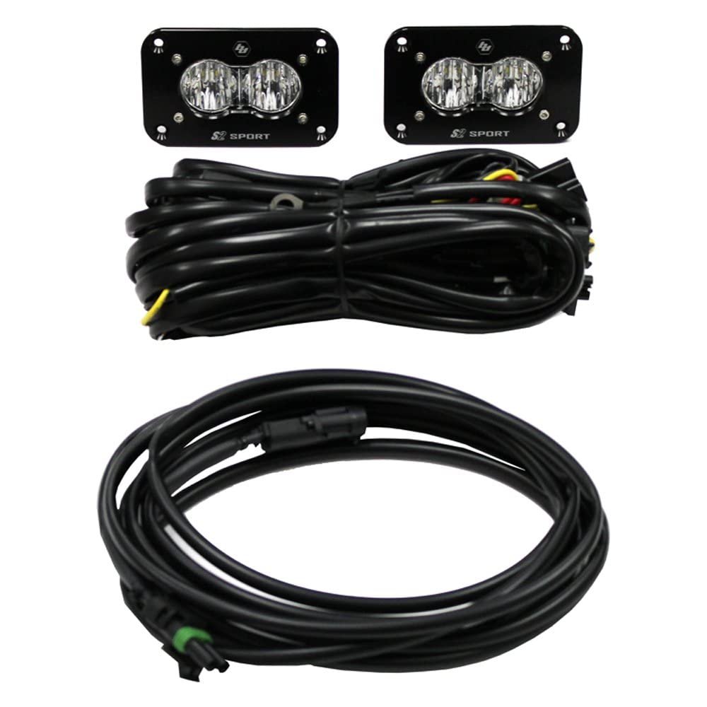 Baja Designs Led Work Light Clear Lens Wide Cornering Pattern Flush Mount Kit S2 Sport