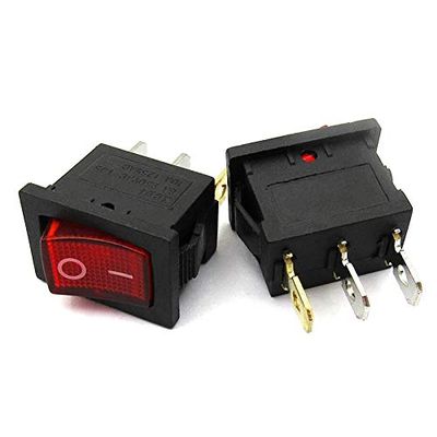 5pcs RED 15x21mm AC 6A/250V 10A/125V 3 Pin ON/of 2 Position Rocker Switch for Motor Car Boat Dashboard
