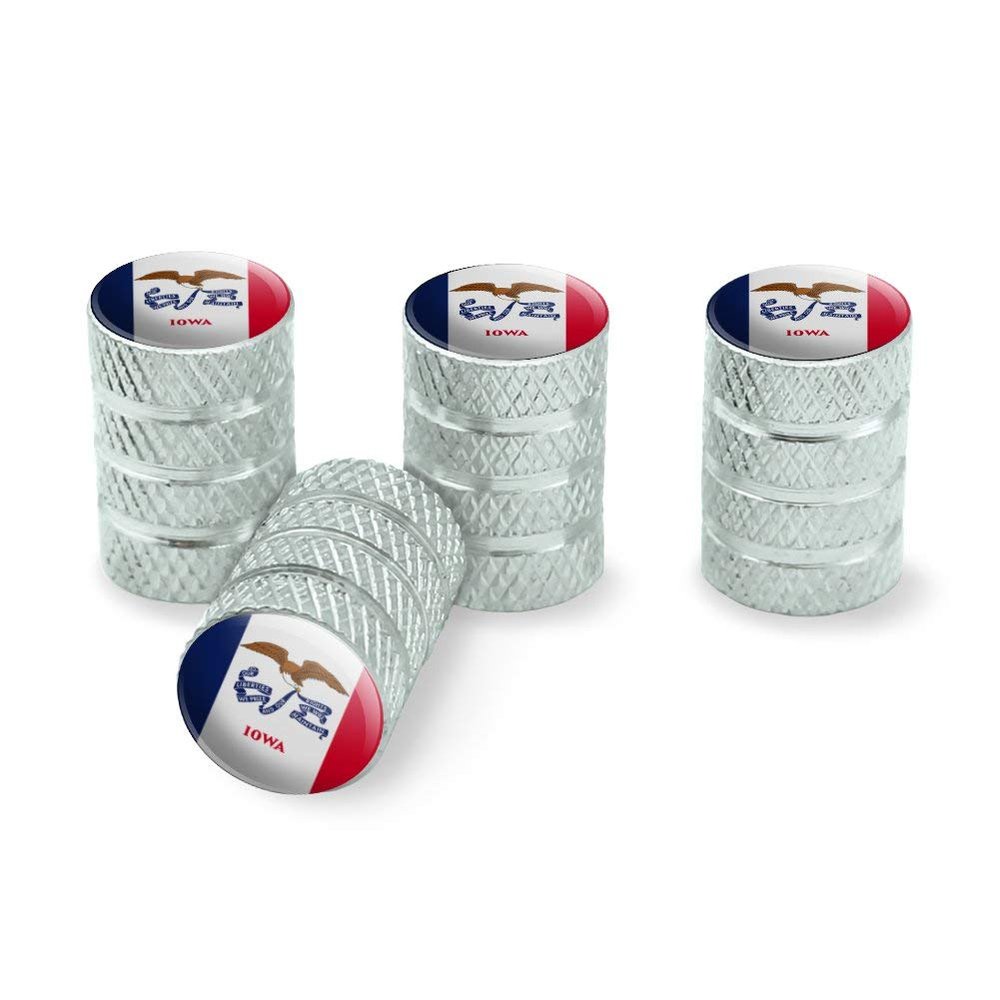 GRAPHICS & MORE Iowa State Flag Tire Rim Wheel Aluminum Valve Stem Caps
