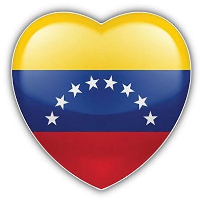 KW Vinyl Magnet Venezuela Glossy Heart World Flag Truck Car Magnet Bumper Sticker Magnetic 5"