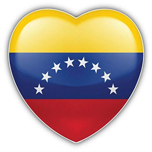 KW Vinyl Magnet Venezuela Glossy Heart World Flag Truck Car Magnet Bumper Sticker Magnetic 5"