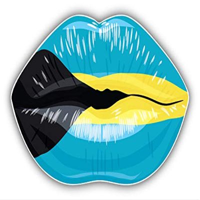 KW Vinyl Magnet Bahamas Flag Lips Truck Car Magnet Bumper Sticker Magnetic 5"