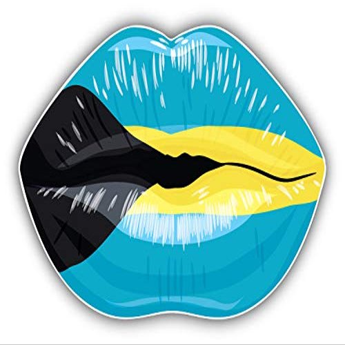 KW Vinyl Magnet Bahamas Flag Lips Truck Car Magnet Bumper Sticker Magnetic 5"