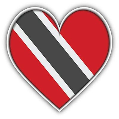 KW Vinyl Magnet Trinidad and Tobago Heart Flag Truck Car Magnet Bumper Sticker Magnetic 5"