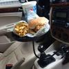 Protable Car Bracket Food Tray Convenient Round Food Holder Travel Drink Cup Coffee Table Stand Food Tray view 2