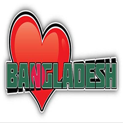 KW Vinyl Magnet Bangladesh Art Heart Flag Travel Slogan Truck Car Magnet Bumper Sticker Magnetic 5"