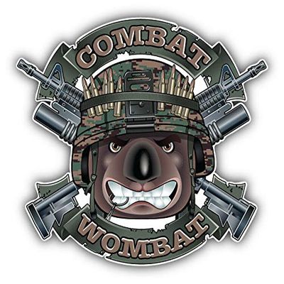 KW Vinyl Magnet Combat Wombat Military Dog Head Truck Car Magnet Bumper Sticker Magnetic 5"