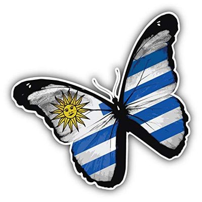 KW Vinyl Magnet Uruguay Grunge World Flag Butterfly Truck Car Magnet Bumper Sticker Magnetic 5"
