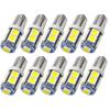 Ruiandsion 10pcs 12V BAY9S H21W LED Bulb Super Bright 5050 9SMD Chipset LED Backup Reverse Lights Bulb,White view 1