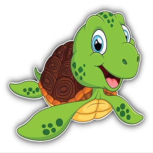 KW Vinyl Magnet Funny Turtle Cartoon Truck Car Magnet Bumper Sticker Magnetic 5"