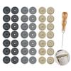 21 Sets Seat Belt Stopper Kit with Wooden Handle Awl Prevents Buckle from Sliding Down Removable Universal Fit Black Beige Grey view 1