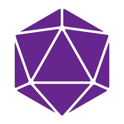 Dark Spark Decals D20 Die Tabletop Gamer 8 inch Purple Indoor Outdoor Vinyl Decal