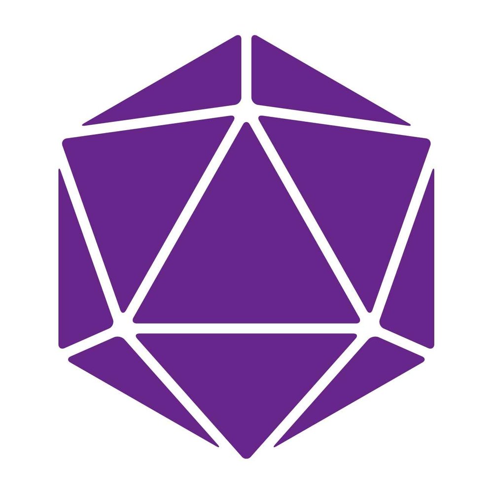 Dark Spark Decals D20 Die Tabletop Gamer 8 inch Purple Indoor Outdoor Vinyl Decal