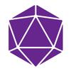 Dark Spark Decals D20 Die Tabletop Gamer 8 inch Purple Indoor Outdoor Vinyl Decal view 1