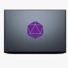Dark Spark Decals D20 Die Tabletop Gamer 8 inch Purple Indoor Outdoor Vinyl Decal view 3