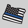 JMM Industries 2-Pack Oregon State Outline American Flag Overlay Thin Blue Line Vinyl Decal Sticker | 5-Inches | Premium Quality Vinyl Decal | Laminated with UV Protective Laminate | PDS2830 view 1