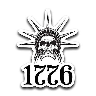 1776 Statue of Liberty Skull Vinyl Decal Sticker 2-Pack 5.5-Inches Premium Quality Vinyl Sticker UV Protective Laminate PDS2040