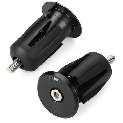 Alomejor Aluminum Alloy Handlebar End Plug for Mountain, Road, Folding Bike (Black)