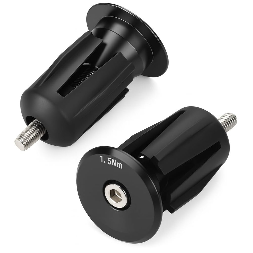 Alomejor Aluminum Alloy Handlebar End Plug for Mountain, Road, Folding Bike (Black)