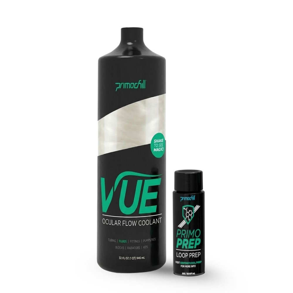 PrimoChill Vue - Computer WaterCooling Coolant, Visual Flow, Solid/Non-Transparent, Full Protection, PrimoPrep Included, Proudly Made in The USA (32oz/.9L) - Sky White
