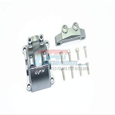 GPM For Tamiya TT-02 / TT-02T Upgrade Parts Aluminum Front Or Rear Gearbox Cover + Upper Arm Stabilizer - 1 Set Gray Silver