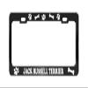 Jack Russell Terrier Dog Paw Print License Plate Frame Tag Black view 1