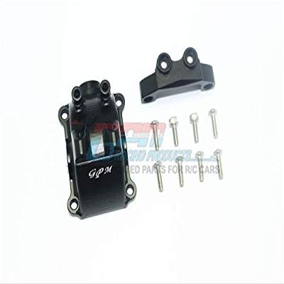 GPM For Tamiya TT-02 / TT-02T Upgrade Parts Aluminum Front Or Rear Gearbox Cover + Upper Arm Stabilizer - 1 Set Black