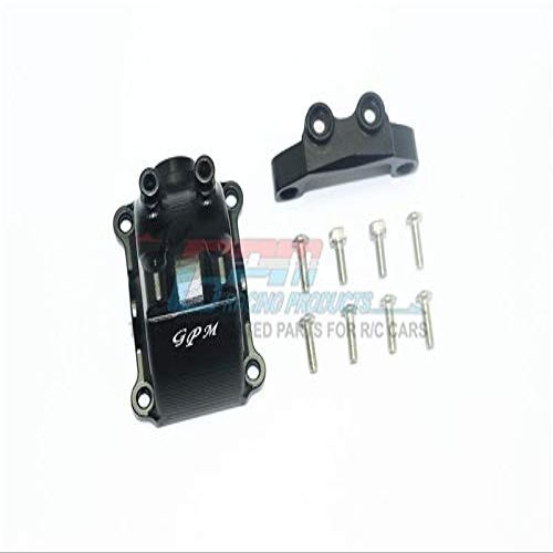 GPM For Tamiya TT-02 / TT-02T Upgrade Parts Aluminum Front Or Rear Gearbox Cover + Upper Arm Stabilizer - 1 Set Black